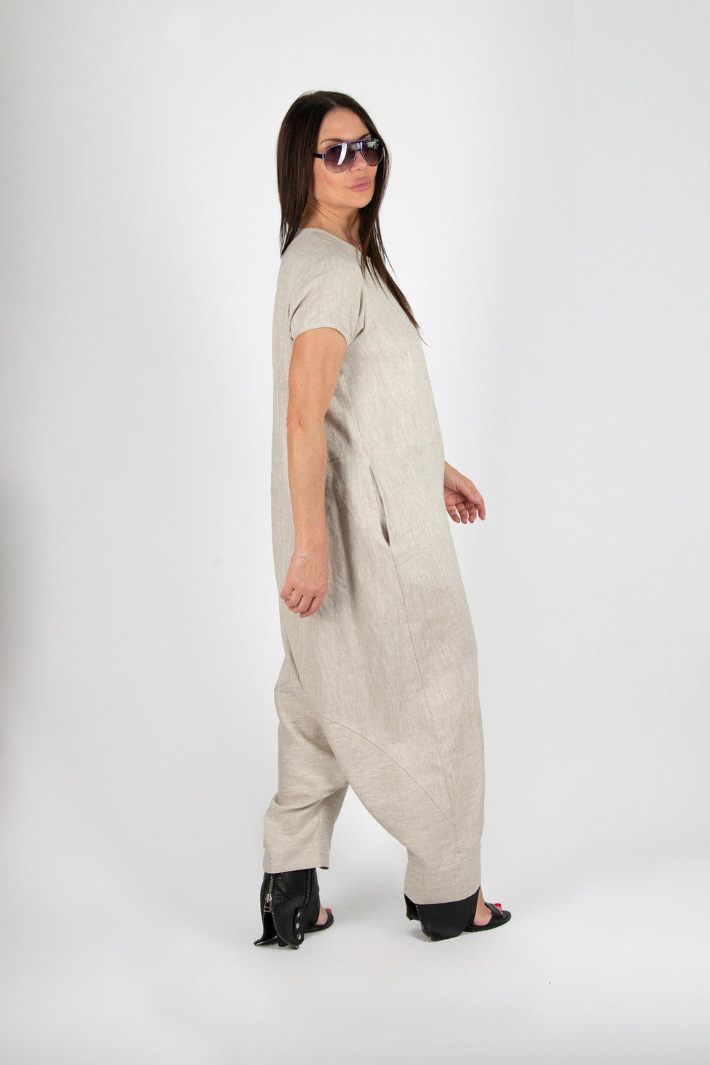 Harem Linen Jumpsuit - Ruth