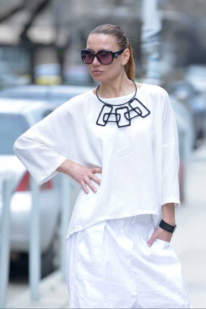 Linen Top CHERRY - EUG Fashion
