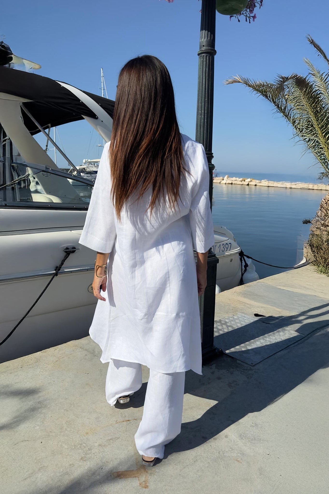 linen white top effe
