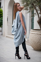 Linen loose fit top #grey