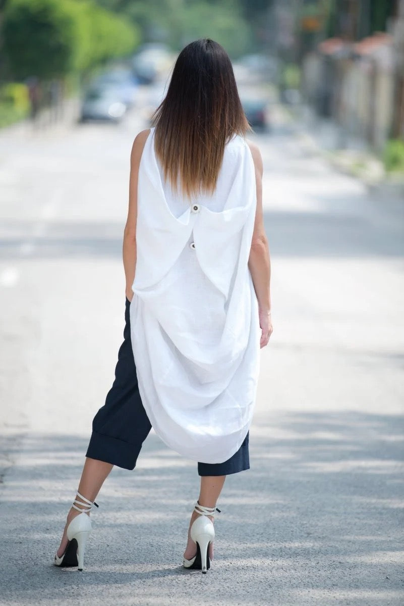Linen Asymmetric Tunic - Sharon