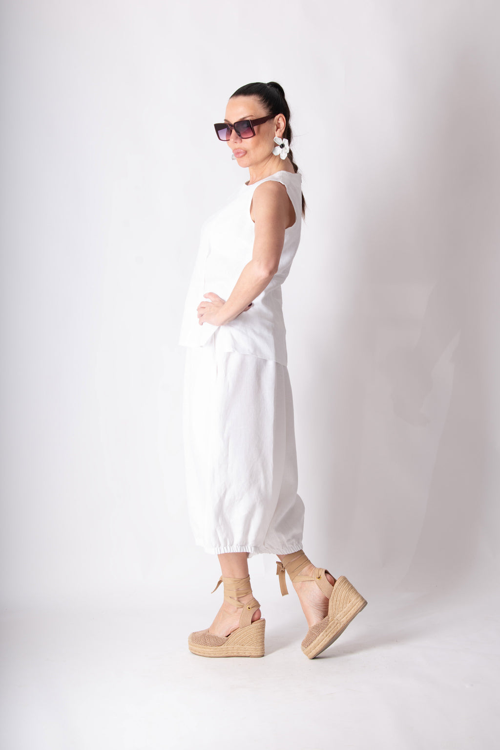 Linen Wide Pants - Natal