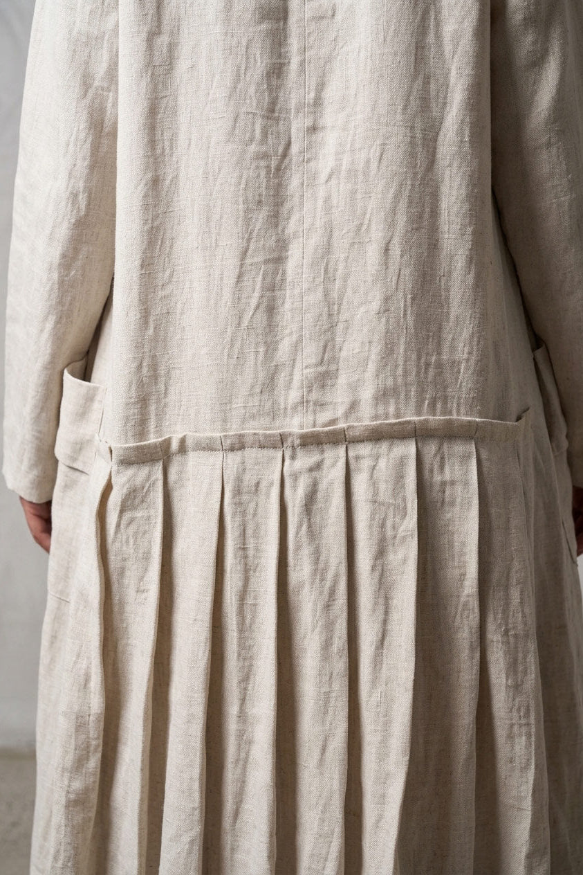 linen long natural vest blazer