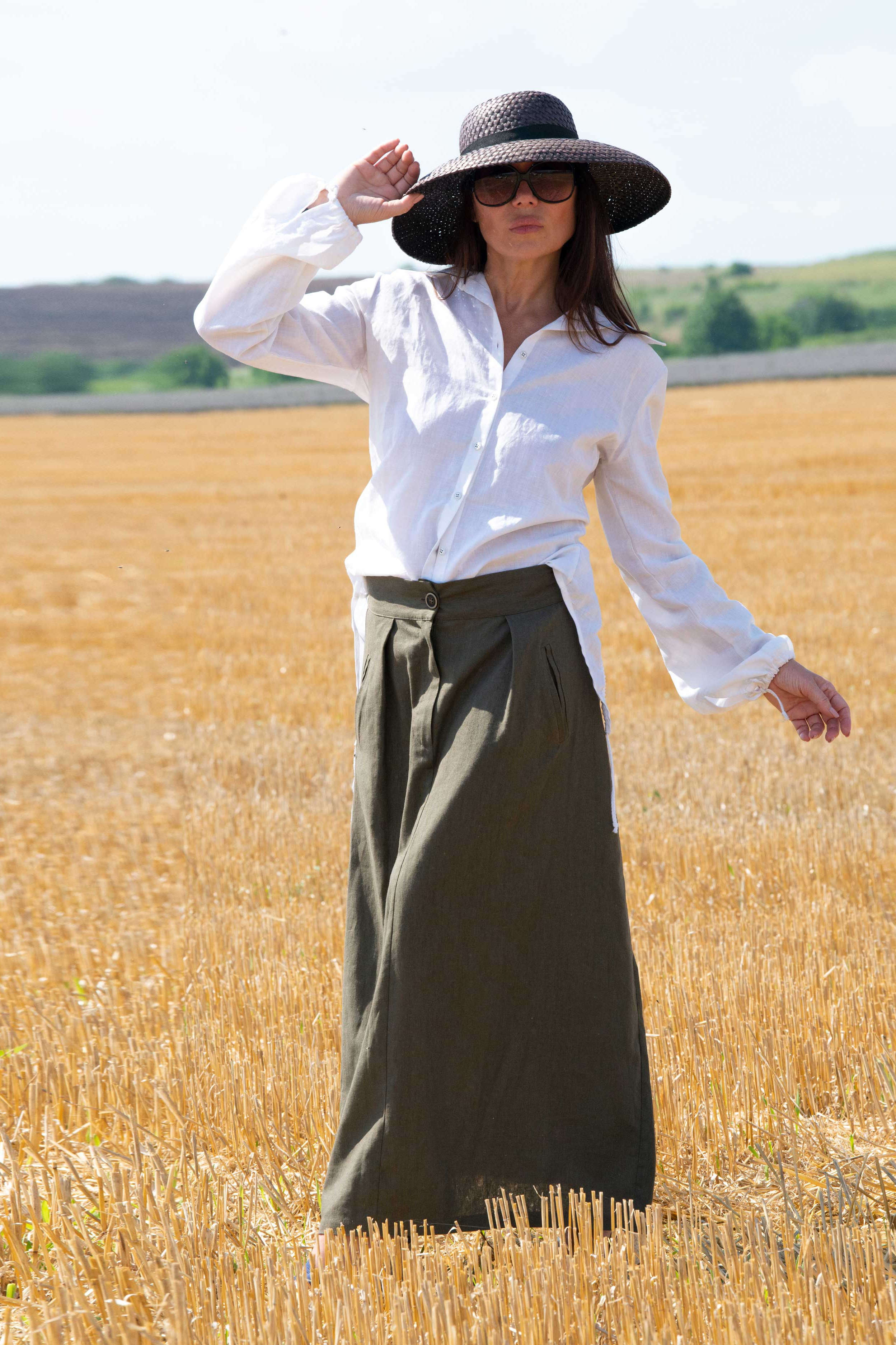 linen shirt #white