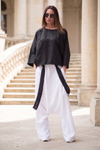 linen-white-pants-harem  for woman