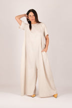 Linen Wide Jumpsuit VALENTIN - EUG Fashion