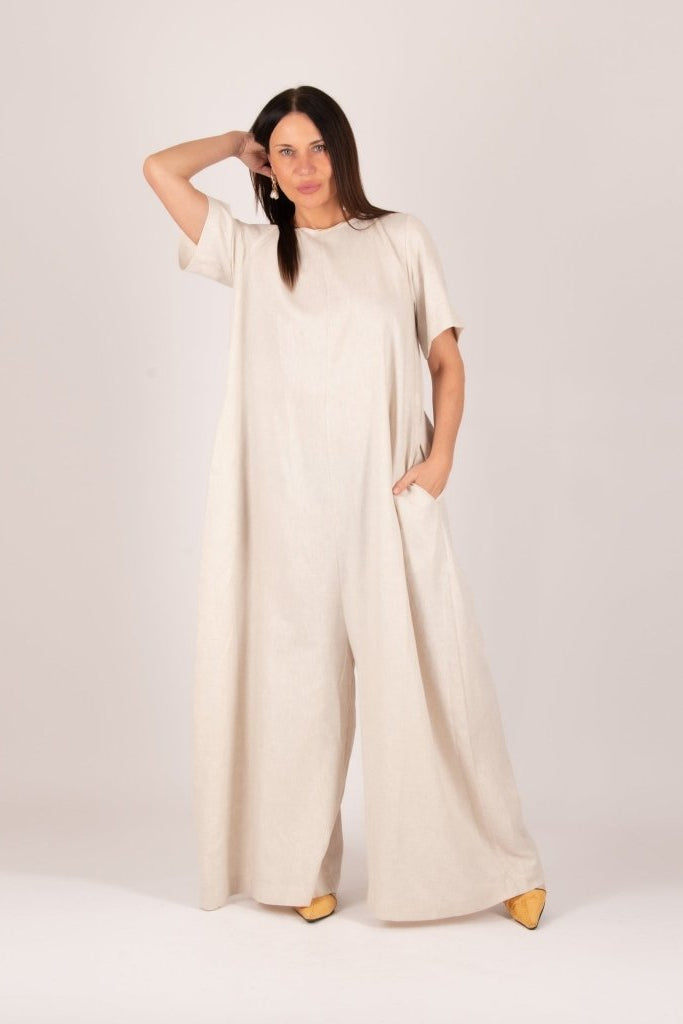 Linen Wide Jumpsuit VALENTIN - EUG Fashion