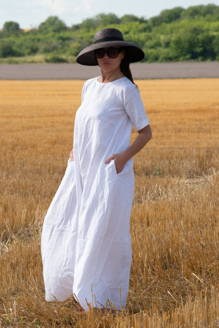 Linen Wide Jumpsuit VALENTIN - EUG Fashion