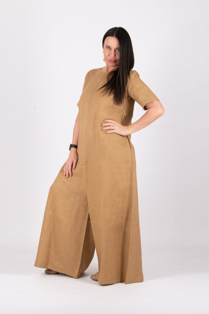 Linen Wide Jumpsuit VALENTIN - EUG Fashion