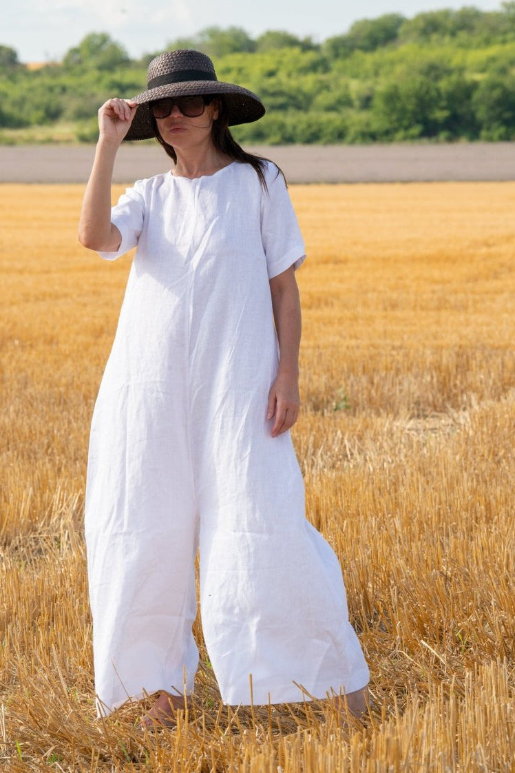 Linen Wide Jumpsuit VALENTIN - EUG Fashion
