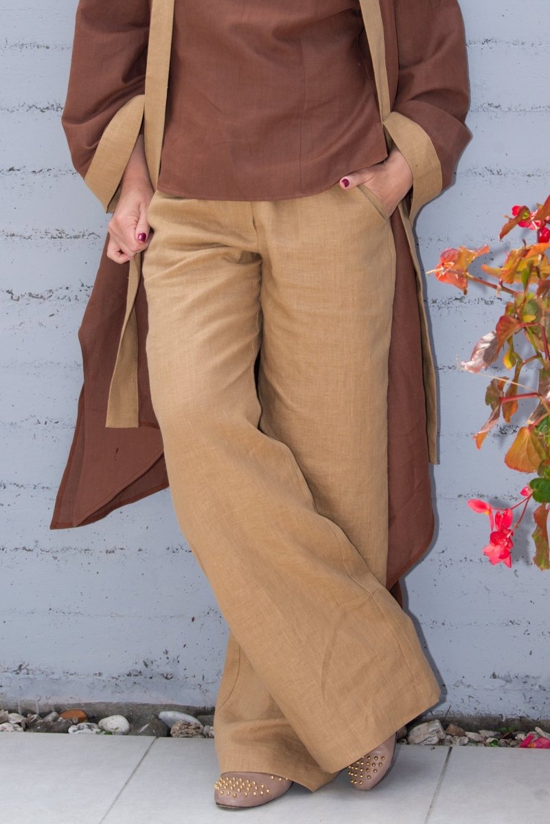 Linen Wide leg Pants AGNES - EUG Fashion