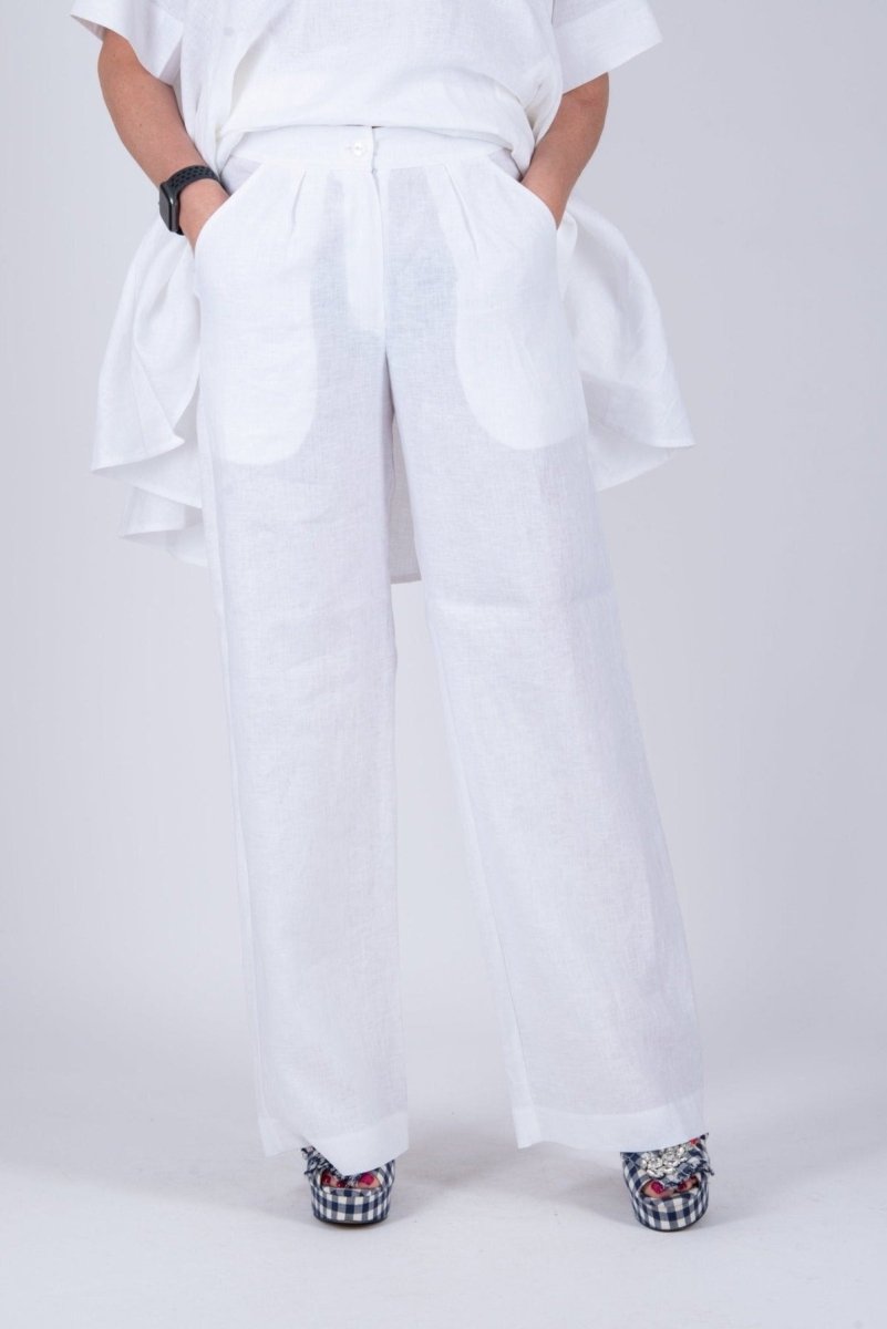 Linen Wide leg Pants AGNES - EUG Fashion