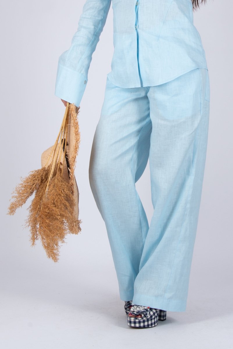 Linen Wide leg Pants AGNES - EUG Fashion EugFashion 