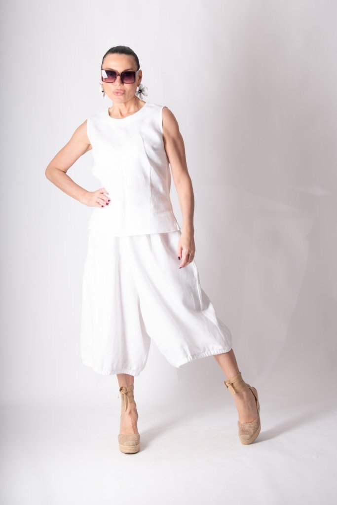 Linen Wide Pants NATAL - EUG Fashion