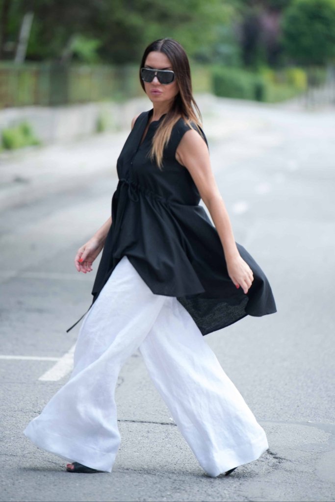 Linen Wide Pants PAMELA - EUG Fashion