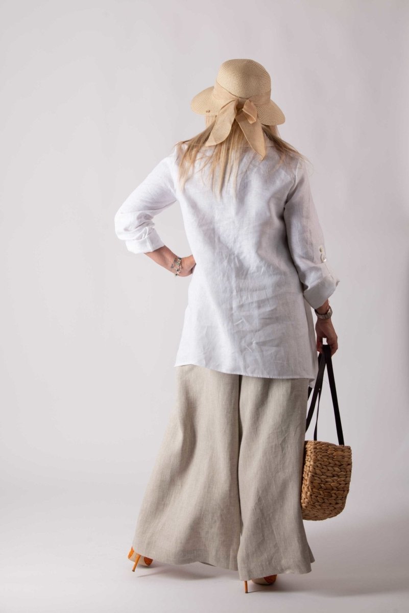 Linen Wide Pants PAMELA - EUG FASHION
