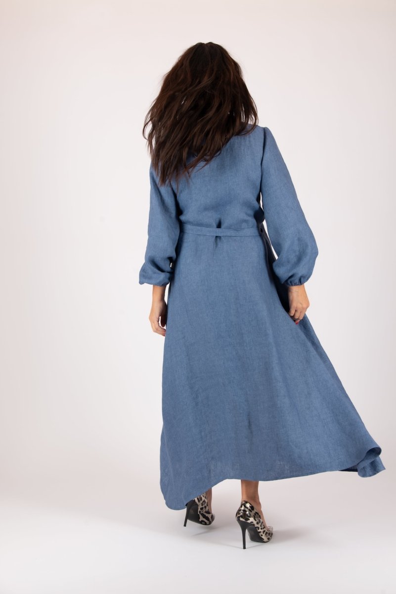 Linen Wrap Dress NAPOLI - EUG Fashion