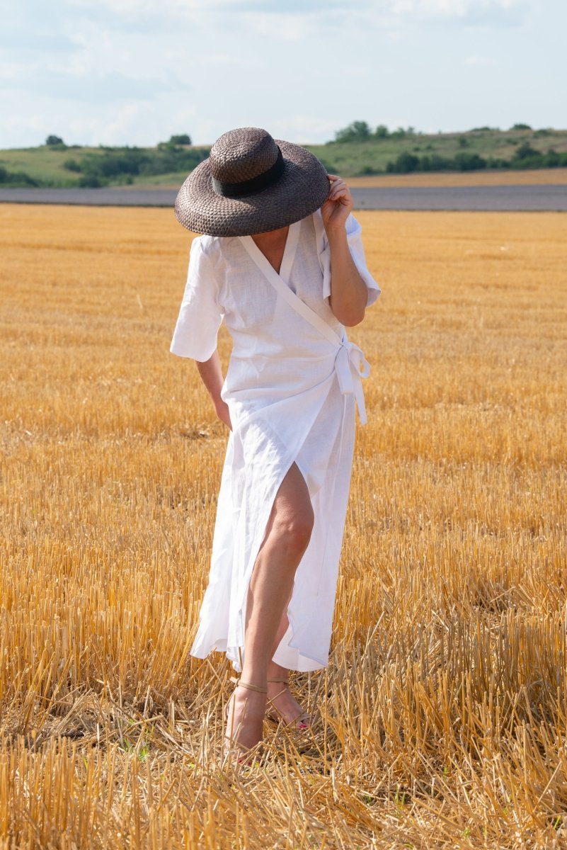 Linen Wrap Dress VERONA - EUG Fashion