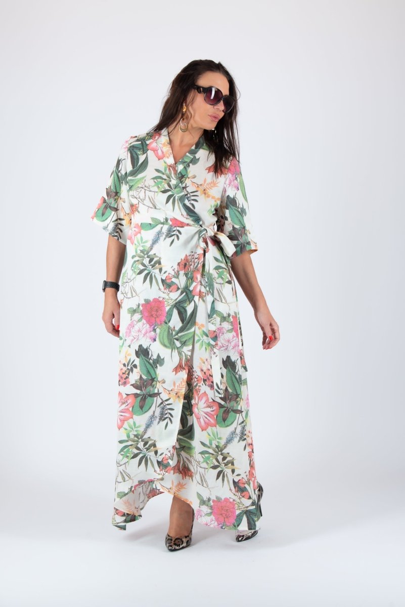 Linen Wrap Dress VERONA SALE - EUG Fashion EugFashion 