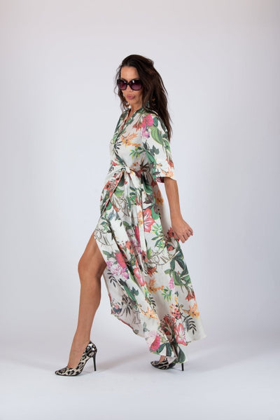 Linen Wrap Dress VERONA SALE - EUG Fashion EugFashion 