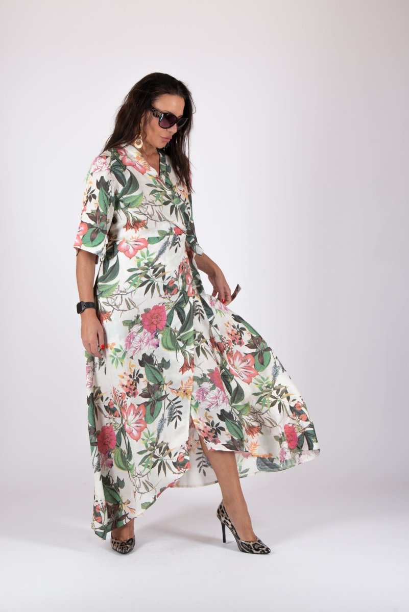 Linen Wrap Dress VERONA SALE - EUG Fashion EugFashion 