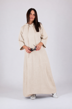 beige linen kaftan