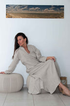 Linen long boho dress - EUG fashion #natural