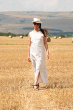 linen elegant woman dress - eug fashion #natural