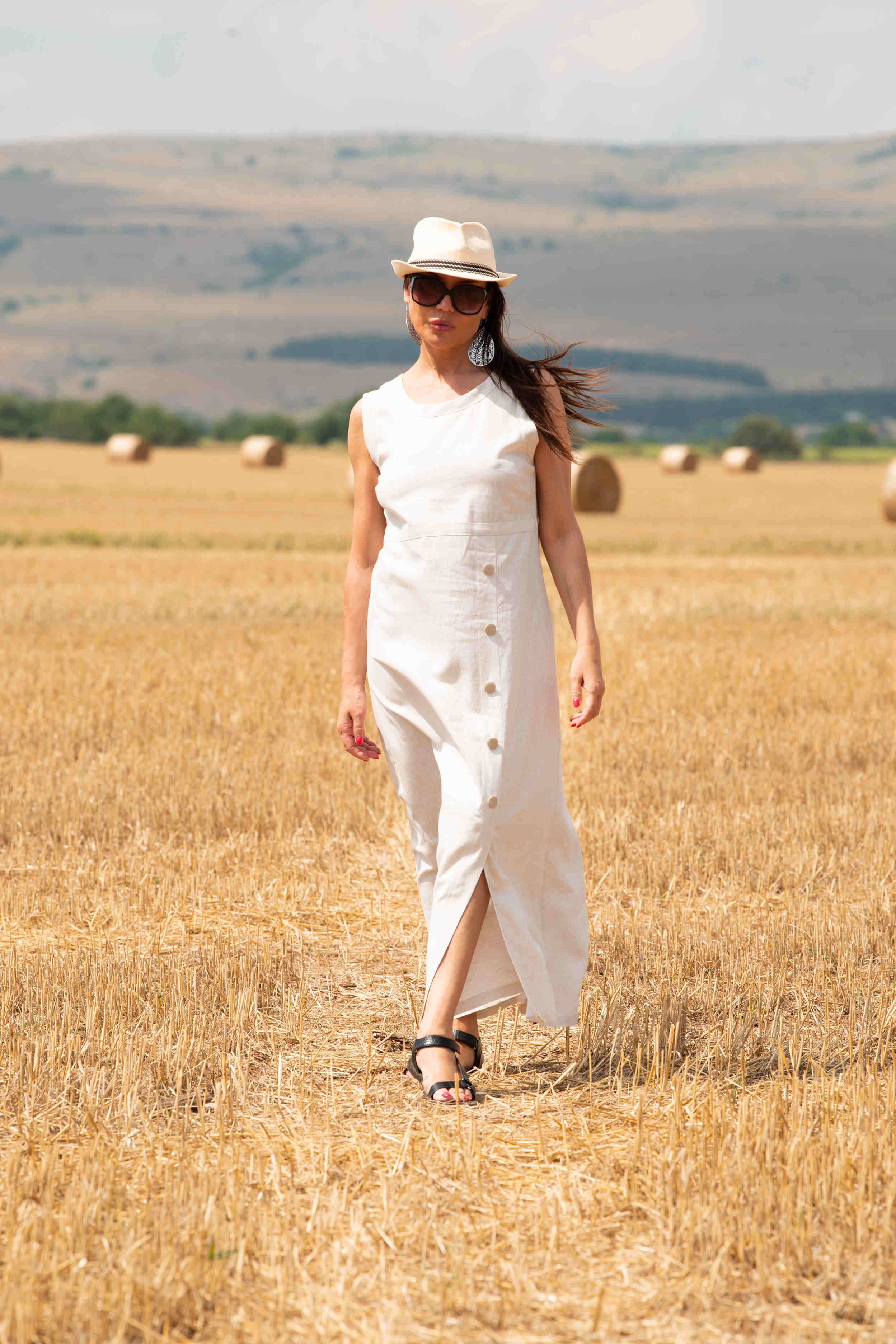 linen elegant woman dress - eug fashion #natural