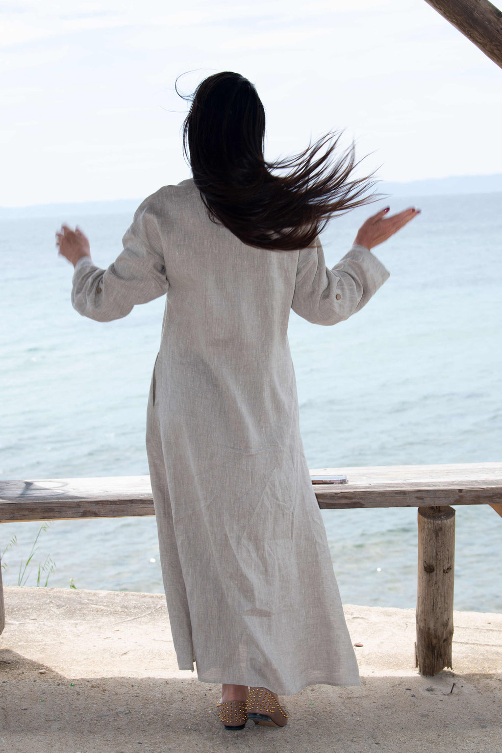 Linen long boho dress - EUG fashion #natural