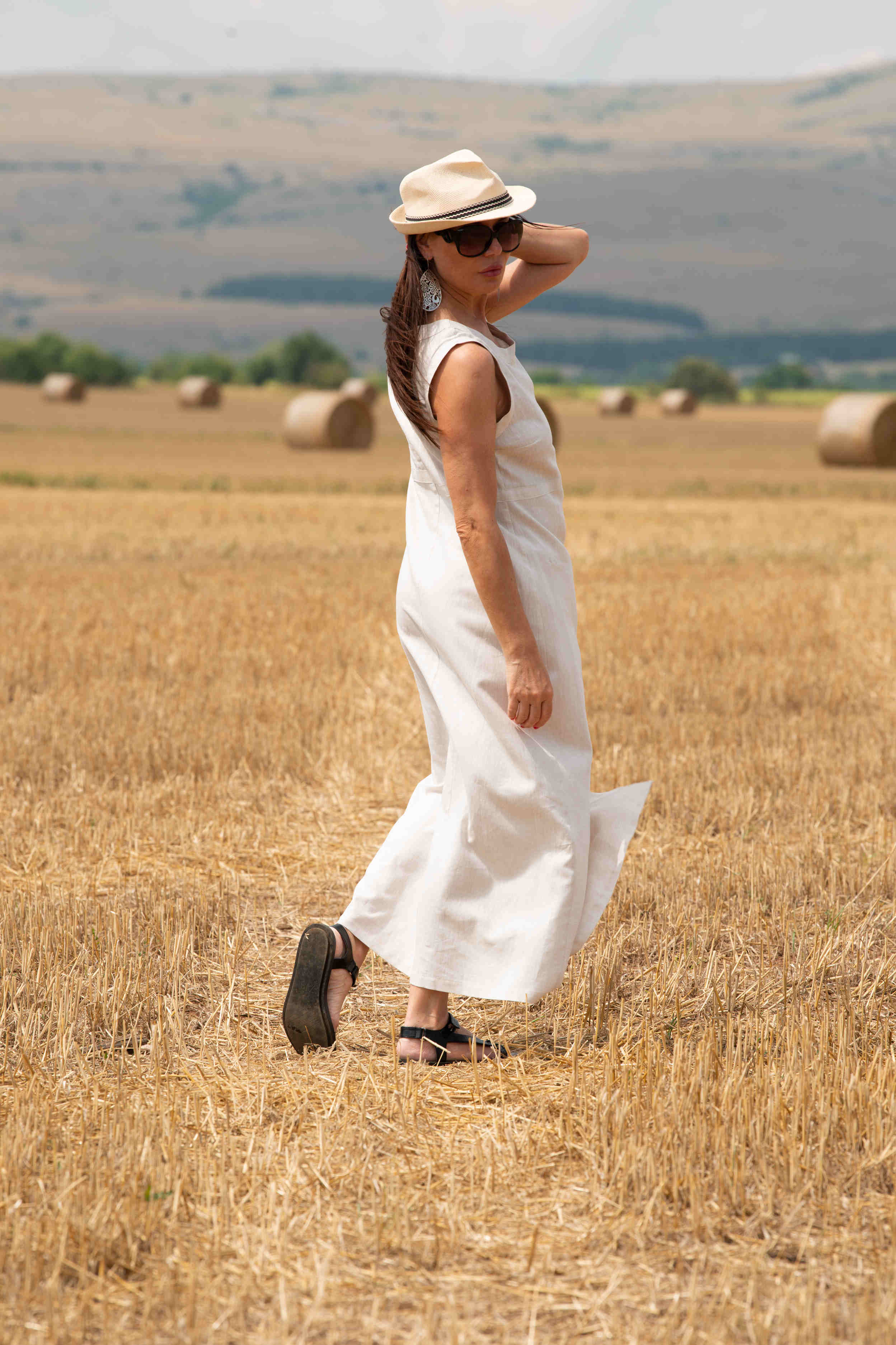linen elegant woman dress - eug fashion #natural