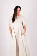 wide linen jumpsuit #natural