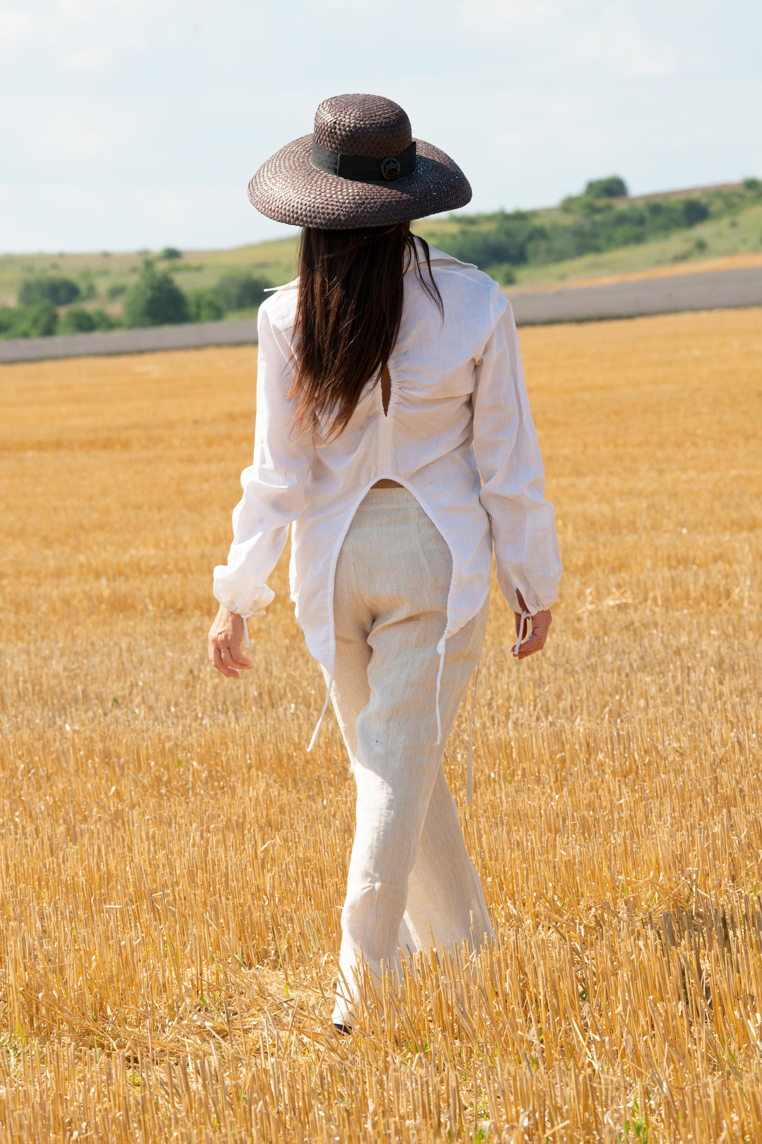 linen wrap pants #natural