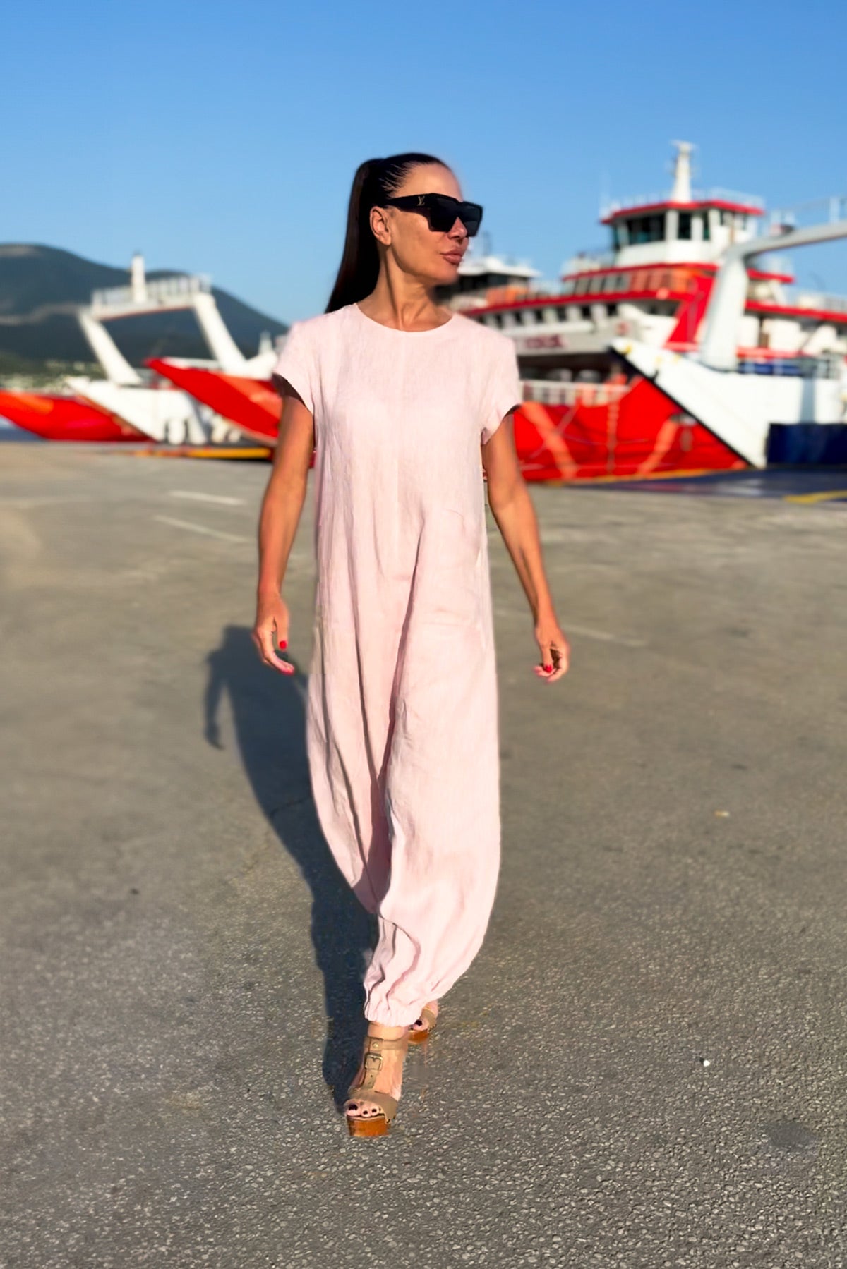 Sleeveless Linen Jumpsuit Lilian