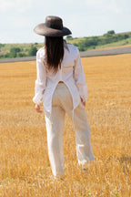 linen shirt #white