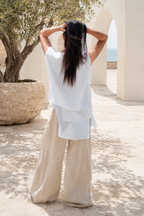 linen long elegant top #off-white