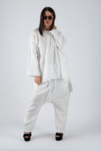 linen white harem set for woman