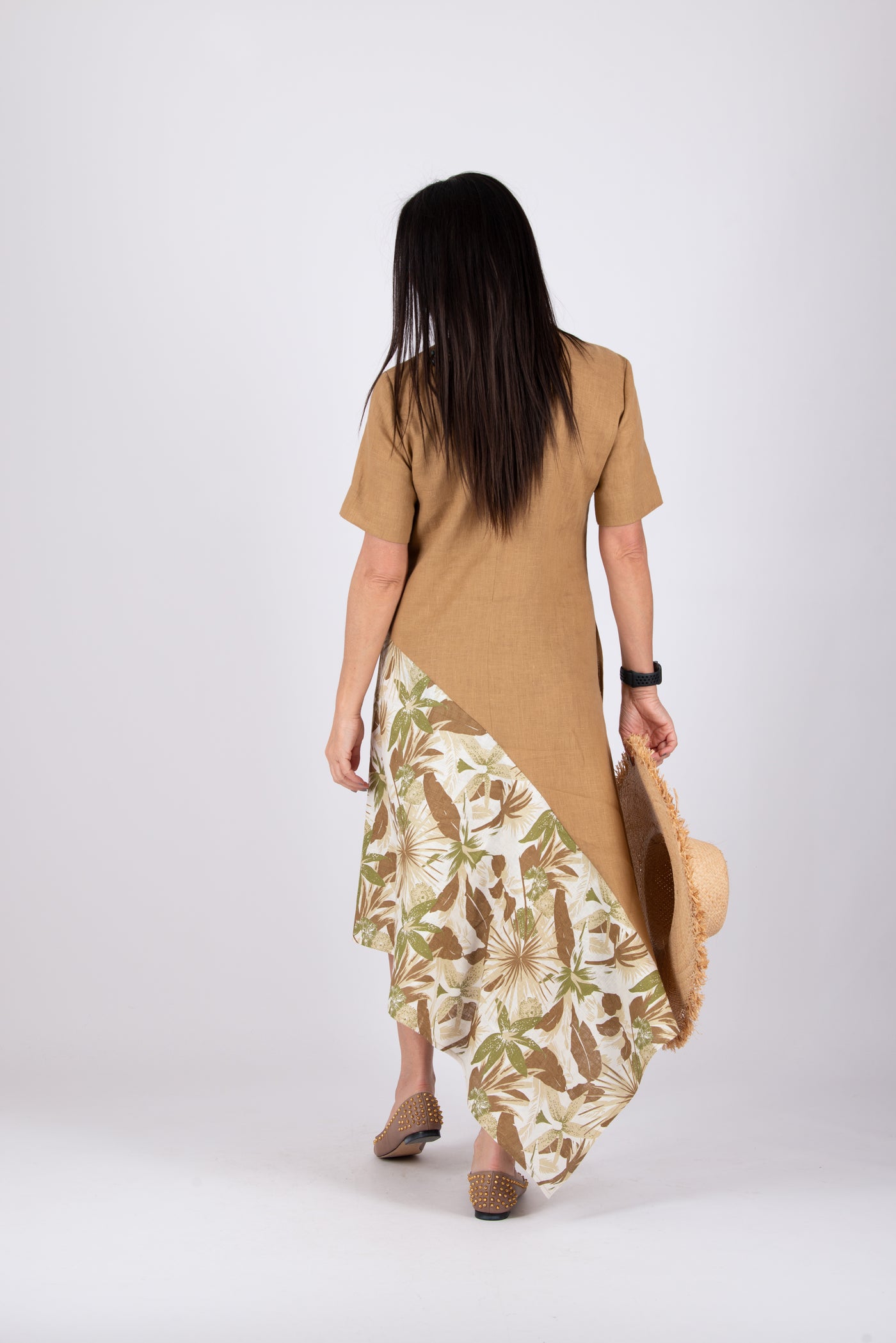 Linen Beige Dress Essen EugFashion 