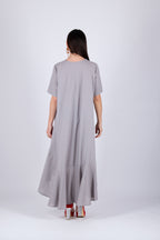 linen long dress - EUG fashion #light-grey