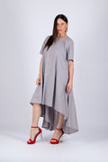 linen grey dress - eug fashion