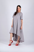 linen long dress - EUG fashion #light-grey