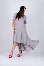 linen grey dress - eug fashion