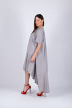 linen long dress - EUG fashion #light-grey