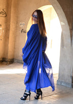 Long Blue Chiffon Dress PREA - EUG FASHION