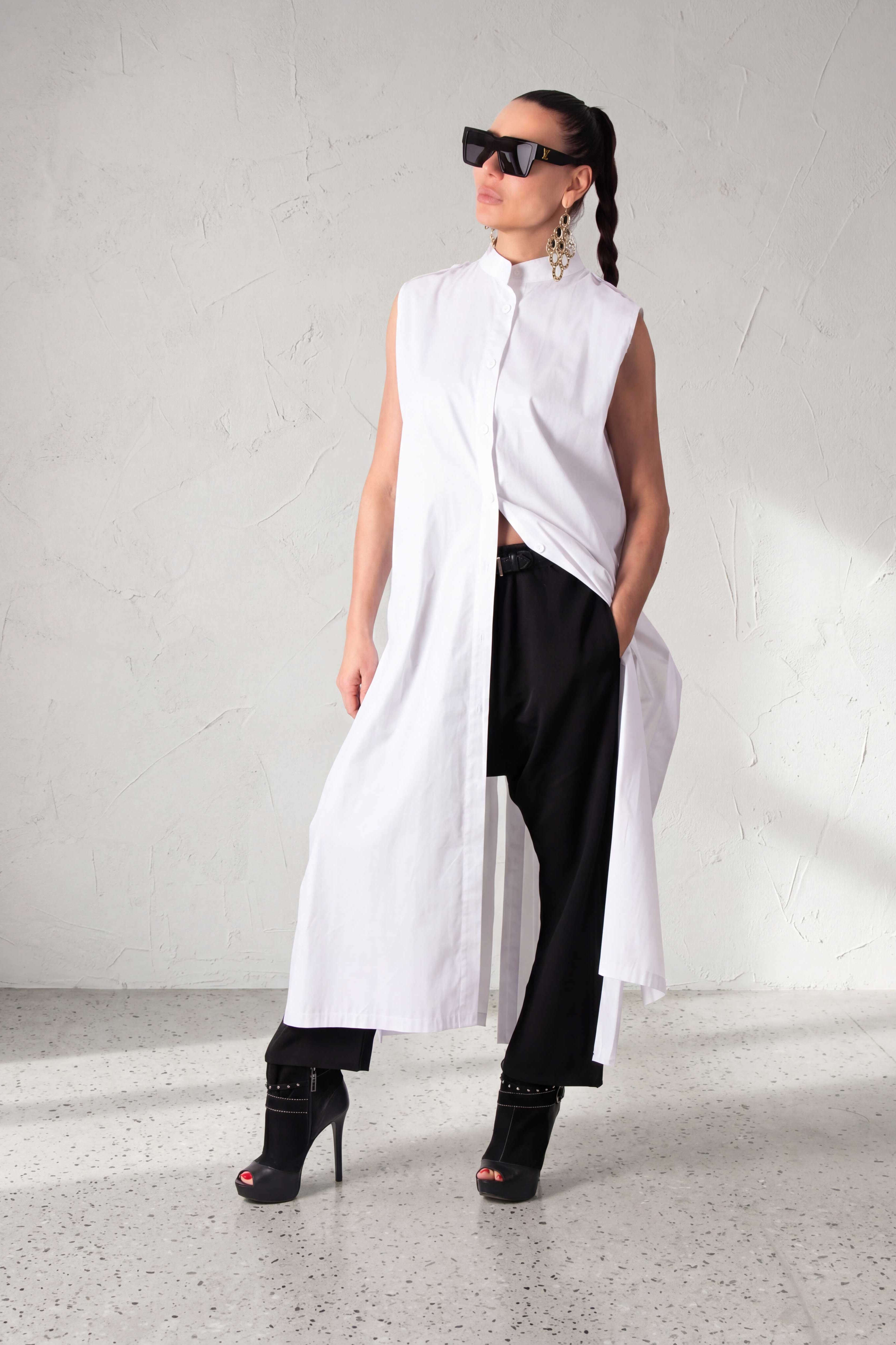 Long cotton shirt  - EUG fashion #white