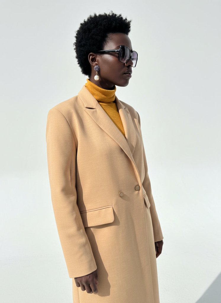 Long Elegant Beige Coat - EUG Fashion EugFashion 