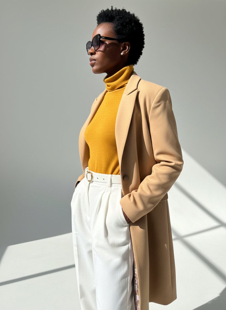 Long Elegant Beige Coat - EUG Fashion EugFashion 