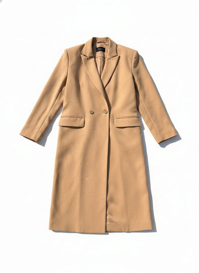 Long Elegant Beige Coat - EUG Fashion EugFashion 