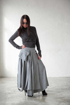 wide light gray  skirt