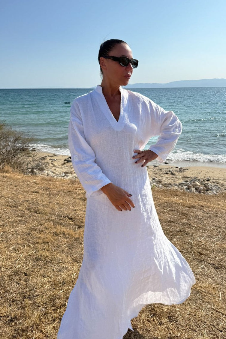 Long linen dress ENAS - EUG Fashion